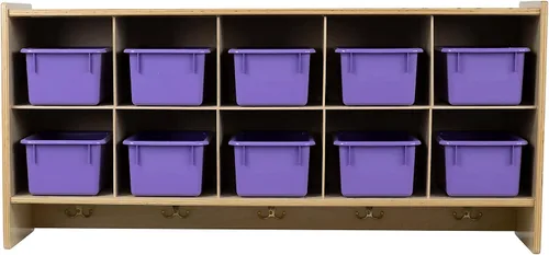 Miniatura 12 de Cubos organizadores de almacenamiento, 10 cubos con ganchos para abrigos, estante colgante de pared para juguetes de niños, guardería, aula, 47 Sin