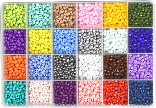 Miniatura 31 de Mandala Crafts Cuentas de cristal 6/0 para abalorios – 2500 cuentas redondas negras pequeñas Rocaille de 0.157 pulgadas para hacer joyas, collares