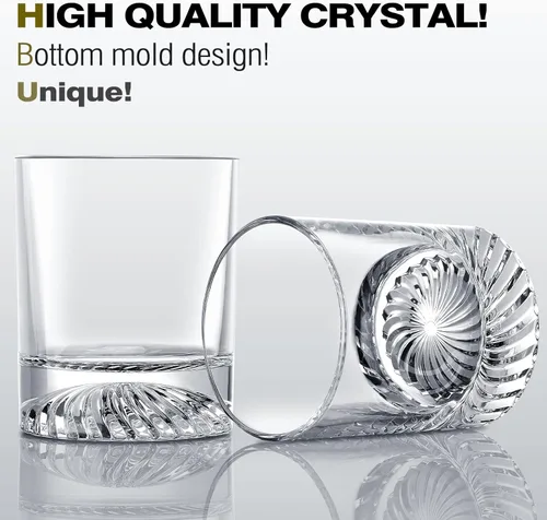 Miniatura 2 de OPAYLY Vasos de whisky a la antigua, juego de 4 vasos de 12 onzas, regalo para hombres y mujeres, beber whisky, cócteles escoceses, ron, coñac