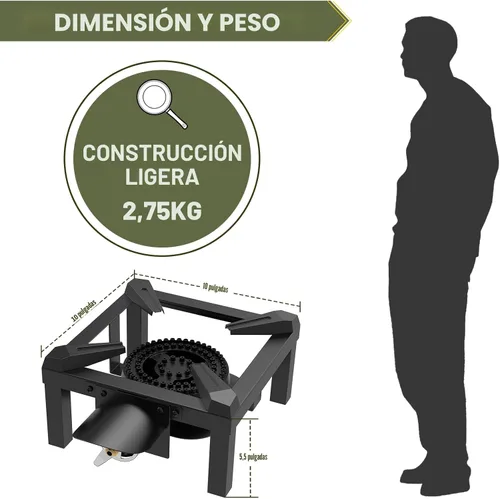 Miniatura 6 de BESTFIRE Quemador de propano, estufa de propano individual de alta presión de 100,000 BTU con manguera ajustable de 4.1 pies con regulador, estufa