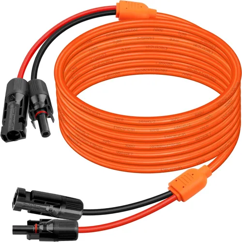 Miniatura 9 de XRDS -RF Cable de extensión solar de 5 pies, cobre estañado de 14AWG con conectores de panel solar, cables de derivación rojo y negro de 10AWG