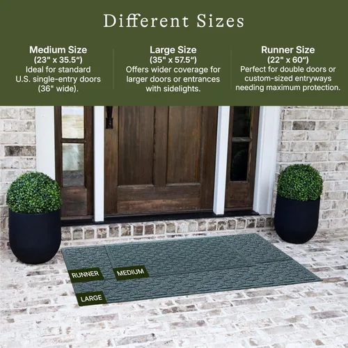 Miniatura 2 de Bungalow Flooring Waterhog - Tapete para puerta de pasillo, 2 x 5 pies, fabricado en Estados Unidos, duradero y decorativo, antideslizante