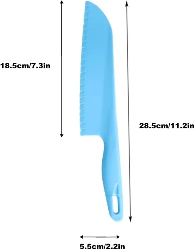 Miniatura 6 de jawbush Cuchillo de plástico para verduras, cortador de pizza de borde dentado de 11 pulgadas con mango antideslizante para cocina, pizzas
