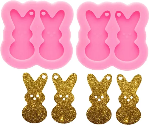 Miniatura 12 de Molde de aretes de resina de corazón para el día de San Valentín, moldes de joyería de silicona para fundición epoxi de bricolaje, aretes, 425.2 in