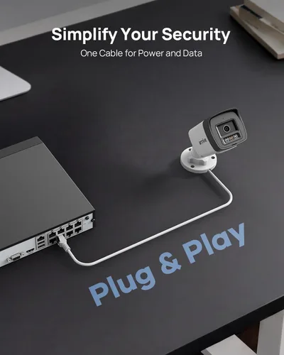 Miniatura 8 de ANNKE Sistema de cámara de seguridad de 5 MP, audio bidireccional, NVR de 16 canales con detección de movimiento AI, 8 cámaras IP PoE con cable 3K