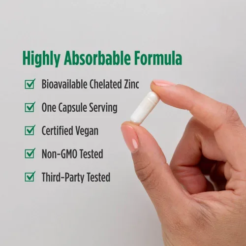 Miniatura 4 de Nordic Naturals Glicinato de zinc - 60 cápsulas - 20 mg de glicinato de zinc altamente absorbible - Bienestar óptimo - Sin OMG, sin gluten, vegano