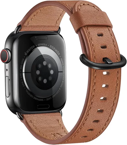 Miniatura 14 de WFEAGL Compatible con Apple Watch Banda 38mm 40mm 41mm para Mujeres, Correa de Cuero de Grano Superior para iWatch Ultra SE & Series 9 8 7 6 5 4 3