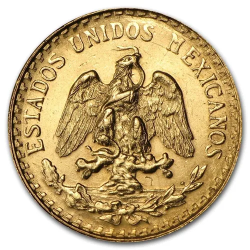 Miniatura 2 de Moneda de Oro 2 Pesos de Hidalgo de 1/5 de 1919-1948 (año aleatorio) mexicana brillante sin circular con Certificado de Autenticidad - Moneda de Oro