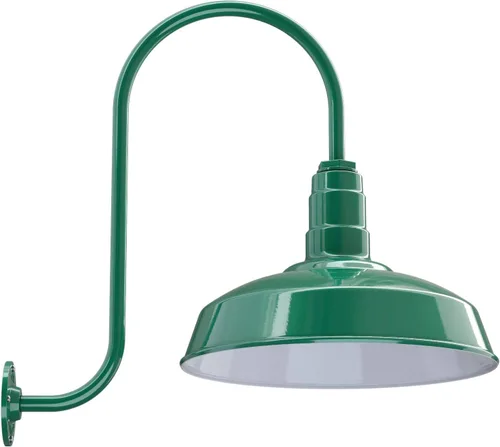 Miniatura 54 de Steel Lighting Co. Gardena - Luz de granero Montaje en pared al aire libre Cúpula de 16 pulgadas Cuello de cisne de 16 pulgadas Luz