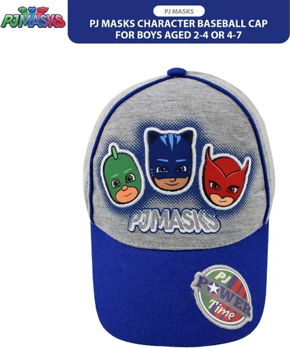 Miniatura 4 de PJ Masks Gorra de béisbol para niños, Catboy, Owlette, Gekko con ala curvada y cierre a presión (2T-7)
