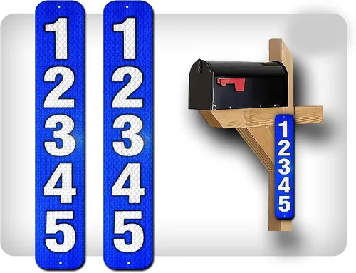 Miniatura 28 de Curb N Sign - Placas de números para buzón – 3 x 10 pulgadas hechas de aluminio reflectante de alta calidad – Números de buzón súper reflectantes