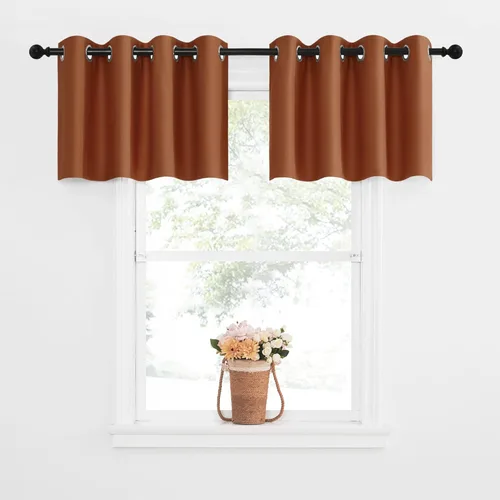 Miniatura 76 de NICETOWN Cortinas opacas de cocina para ventana sobre el fregadero, aislamiento térmico, decoración del hogar, pequeños niveles opacos con ojales