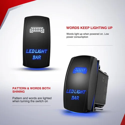 Miniatura 7 de Barra de luz LED Nilight. arnés de cableado, kit de 12 V, interruptor basculante, láser de 5 pines, interruptor de encendido y apagado impermeable