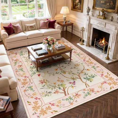 Miniatura 83 de Jinchan Alfombra Floral de Pasillo, 2x5, Alfombras Antideslizantes Lavables a Máquina, Alfombra Suave de Pelo Bajo para Pasillo, Resistente a