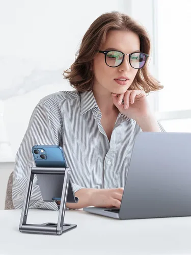 Miniatura 2 de UGREEN Soporte de Teléfono para Escritorio Porta Celular Ajustable Compatible con iPhone 17 Air/16/15/14/13 Pro Max/12 Mini/11/XS Max/XR/X/Nintendo