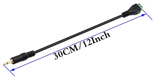 Miniatura 2 de Cable conector de bloque de terminales de tornillo de 0.138 in (1/8 pulgadas) 0.138 in TS mono macho a 2 pines/forma hembra tornillo cable adaptador