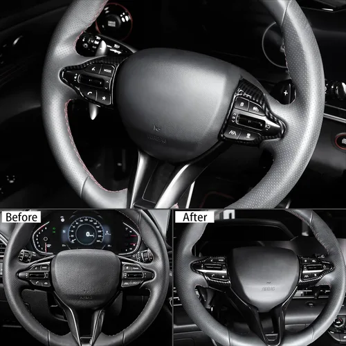 Miniatura 5 de Cubierta del botón de control del volante compatible con Hyundai Veloster JS N line 2019-2022 Hyundai Kona N Hyundai Elantra CN7 N Hyundai i30