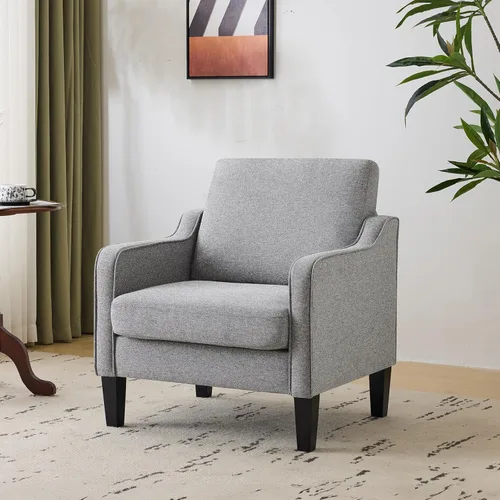Miniatura 22 de VINGLI Juego de 2 Sillas de Acento Modernas, Sillas Beige para Sala de Estar, Sillón Cómodo para Dormitorio, Silla de Sofá Tapizada, Silla