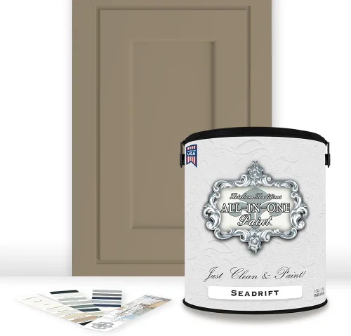 Miniatura 131 de Pintura TODO EN UNO, Abbey (gris cálido), Muestra de 8oz - Pintura duradera para gabinetes y muebles. Imprimación y capa superior incorporadas,