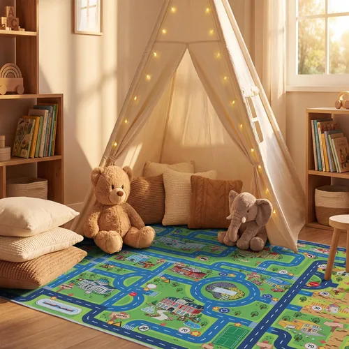 Miniatura 7 de Esup Alfombras antideslizantes de 4 x 6 pies para niños, perfectas para salas de juegos, dormitorios y guarderías, alfombra de seguridad extra