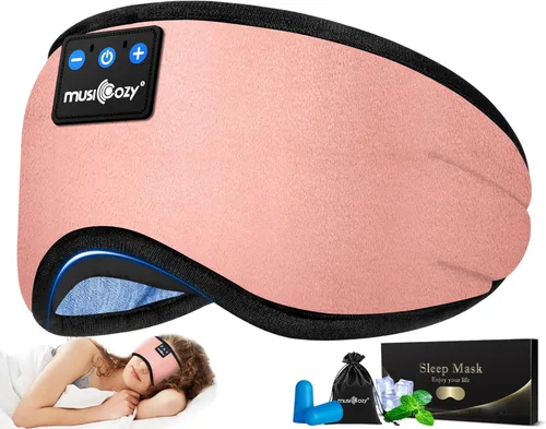Miniatura 13 de MUSICOZY - Auriculares para dormir 3D Bluetooth 5.4, máscara de ojos transpirable inalámbrica, auriculares para dormir con diadema para personas que