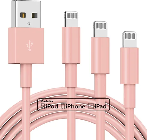 Miniatura 17 de TUMABER Paquete de 2 cables de carga para iPhone de 3 pies con certificación MFi de Apple, cable Lightning a USB de 3 pies, carga rápida de 2.4 A