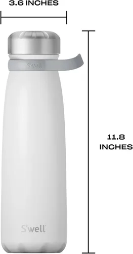 Miniatura 4 de S'well Viajero de acero inoxidable con asa, 40 onzas, Angel Food, recipientes aislados al vacío de triple capa que mantienen las bebidas frías