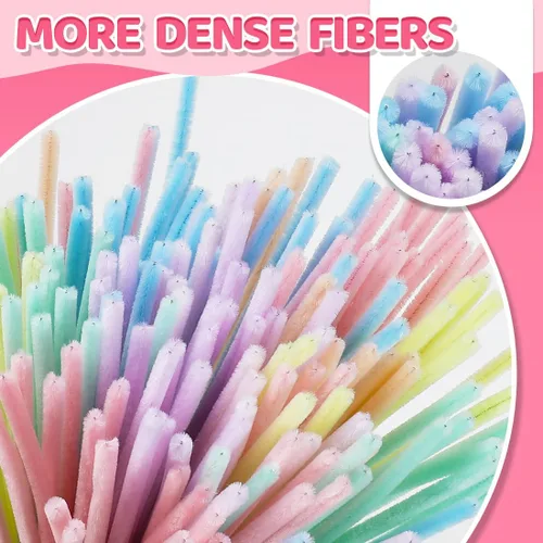 Miniatura 3 de Bundooraking Limpiapipas para Manualidades, Tallos de Chenilla para Proyectos de Arte y Manualidades, Decoraciones DIY de Flores, Suministros