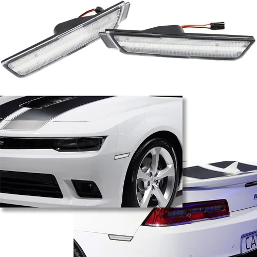 Miniatura 2 de Camaro - Kit de luces LED para 2010 2011 2012 2013 2014 2015 Chevy Camaro lente transparente rojo/ámbar LED giro lateral siganl lámparas de marcador