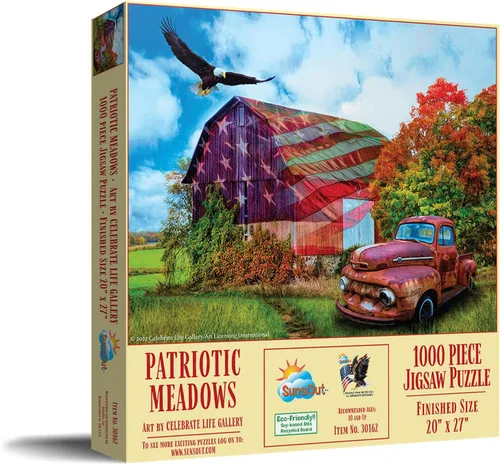 Miniatura 2 de SUNSOUT INC - Patriotic Meadows - Rompecabezas de 1000 piezas por artista: Celebrate Life Gallery - Tamaño terminado 20 x 27 pulgadas Patriotic