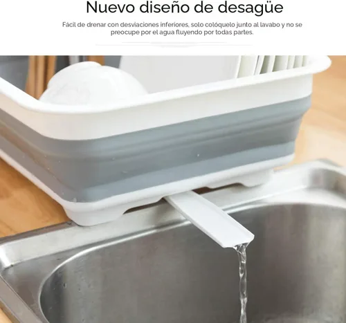 Miniatura 5 de THANSTAR Escurridor de platos plegable, organizador portátil de vajilla para cocina, autocaravanas, cámpers, remolque de viaje, bandeja