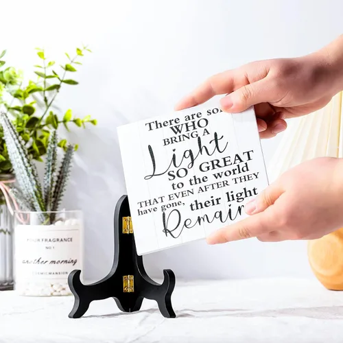 Miniatura 5 de Yalikop Regalo de duelo, regalos de condolencias por la pérdida de padre, madre, esposo, ser querido, con soporte de madera en la memoria, luz que