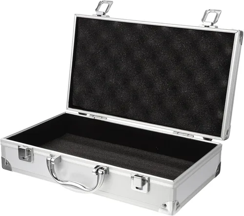 Toyvian Maletín rígido de aluminio con inserto de espuma personalizable para instrumentos de prueba, cámaras, herramientas, piezas y accesorios,