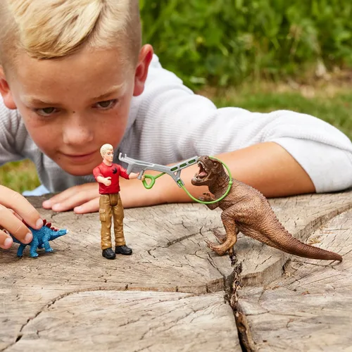 Miniatura 4 de Schleich Dinosaurs - Juego de 5 piezas de tiranosaurio Rex Attack - Juguete de dinosaurio para niños y niñas - Figuras de dinosaurio para niños a