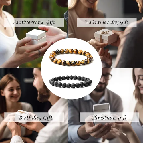 Miniatura 34 de Tigers Eye Protection Handmade Bracelet Best Present For Men Women Attract Wealth Chakra Feng Shui Stretchy Beaded Bracelets Lucky Friendship