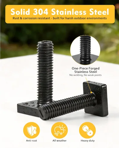 Miniatura 4 de Pernos de ranura en T para barras transversales de techo, plataforma, cesta de carga, adaptador de perno cuadrado en T de acero inoxidable de 4 mm