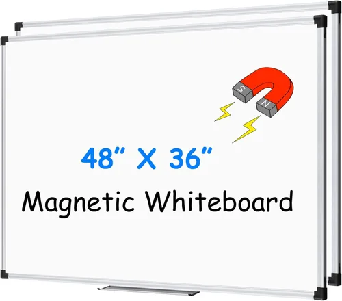 Miniatura 27 de XBoard Pizarra blanca magnética de borrado en seco de 24 x 18 pulgadas, pizarra blanca de doble cara para pared con bandeja de marcadores, tablero