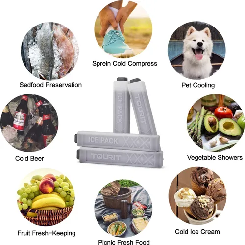 Miniatura 4 de TOURIT - Bolsas de hielo para enfriadores reutilizables de larga duración para bolsas de almuerzo/cajas, mochila refrigeradora