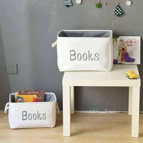 Miniatura 4 de Cesta de libros para habitación de niños, cesta de almacenamiento de libros, organizador de libros para cuarto de bebé, aula, biblioteca, caja