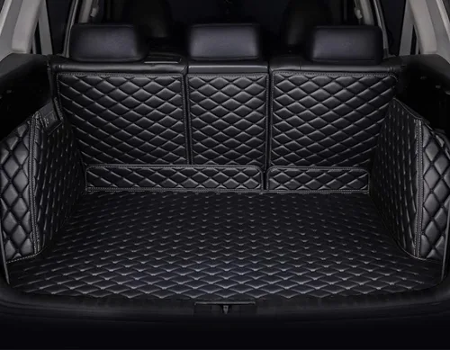Miniatura 14 de Compatible con Porsche Macan (modelo de combustible), alfombrilla de maletero + protector de asiento trasero + cubierta de lados altos, alfombrilla