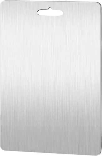 Tabla de cortar para cocina, tabla de cortar de acero inoxidable 304 resistente para carne, queso, verduras y frutas (XL, 16.1 pulgadas de largo x