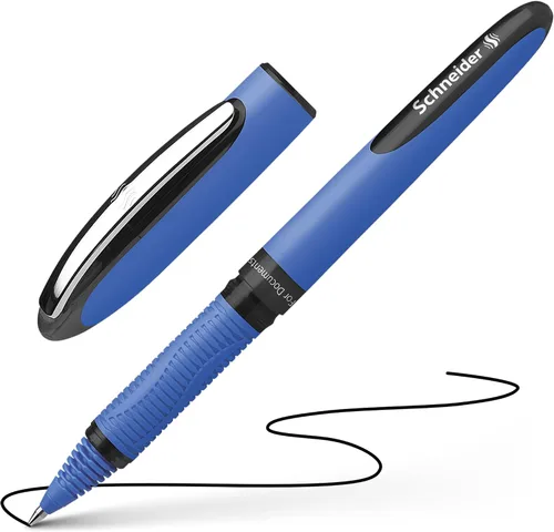Miniatura 3 de Schneider One Hybrid C Rollerball, punta cónica híbrida de 0.020 in, barril azul claro, tinta negra, caja de 10 bolígrafos (183201)