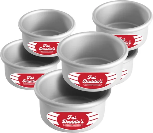 Miniatura 49 de Fat Daddio's PRD-1BOX Moldes Redondos para Pastel Mini Tier de Aluminio Anodizado para Una Caja de Mezcla, Juego de 3, Plateado
