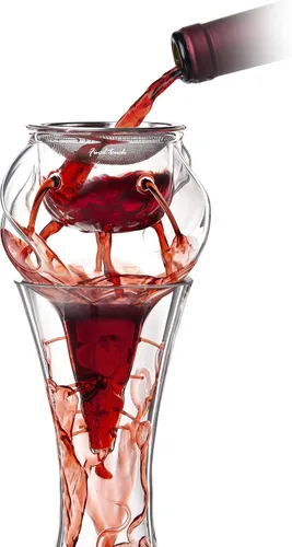 Miniatura 12 de Final Touch L'Grand Conundrum Aerator Decantador de Vino Botella Completa - 25.4 Oz. Vidrio de Cristal Transparente de Calidad Soplado a Mano
