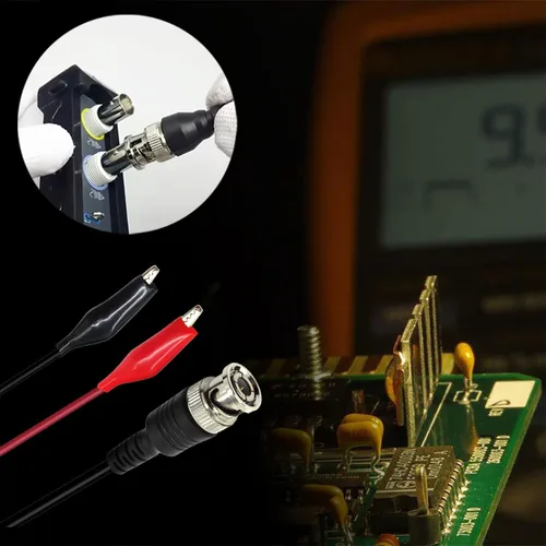 Miniatura 5 de Cable de prueba BNC Q9 a doble pinza de cocodrilo para prueba de osciloscopio (paquete de 2)