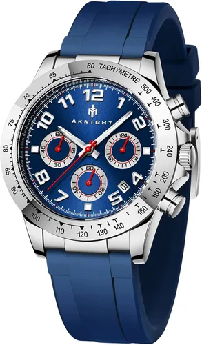 AKNIGHT Men Watch Watch for Men Chronograph Analog Quartz Waterproof Wrist Watches Fashion Business Classic Watch, Easy Read Dress Watch Auto Date
