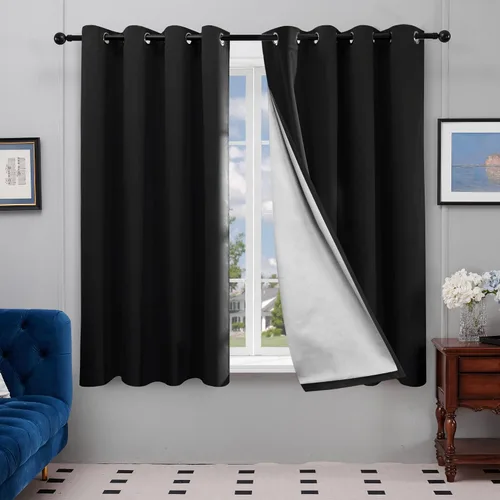 Miniatura 34 de Deconovo - Cortinas opacas para dormitorio con ojales, cortinas sólidas con aislamiento térmico, bloquean el calor, oscurecen la habitación, ahorran