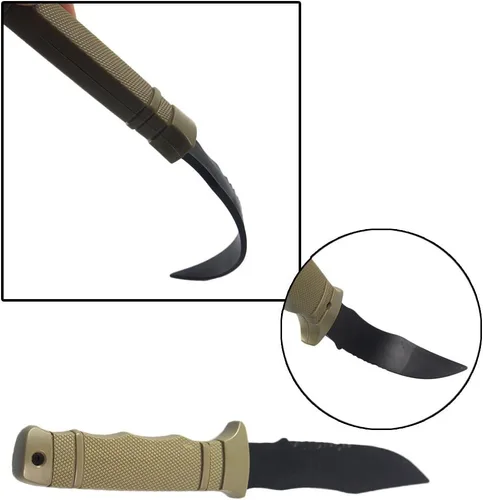Miniatura 3 de Cuchillo bayoneta Toonol de plástico para entrenamiento táctico con vaina 1pcs Machete-Tan
