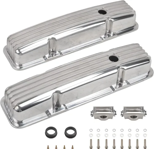 Miniatura 16 de Cubierta de válvula de motores de aluminio fundido con soportes de bobina compatible con GM LS LS1 LS2 LS3 LS6 5.3 6.0 - Negro