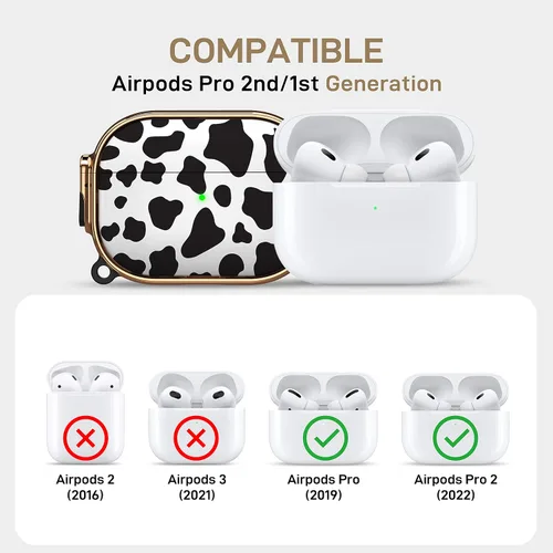 Miniatura 2 de Maxjoy Funda para AirPods Pro de 2ª/1ª generación con cerradura, bonita funda protectora rígida para AirPods Pro 2, funda protectora para AirPod Pro